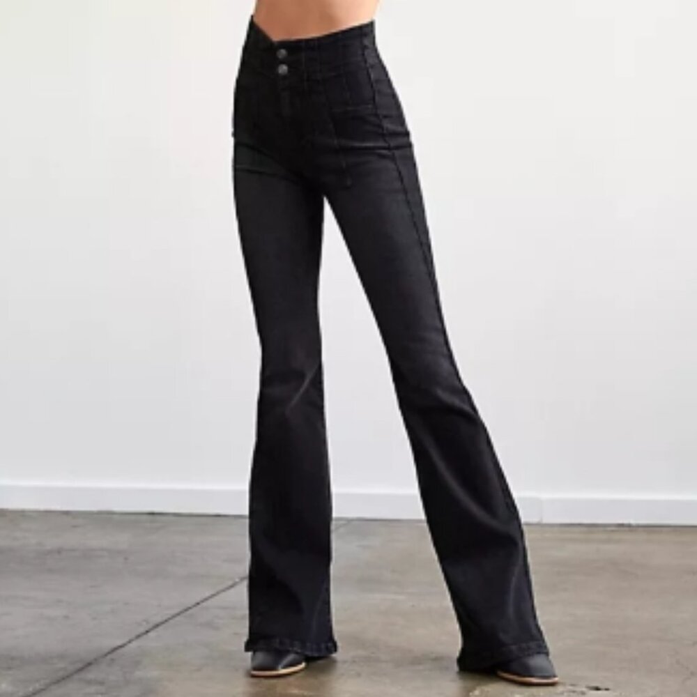 WORN TWICE (SHORTENED) We The Free Jayde Flare Jeans